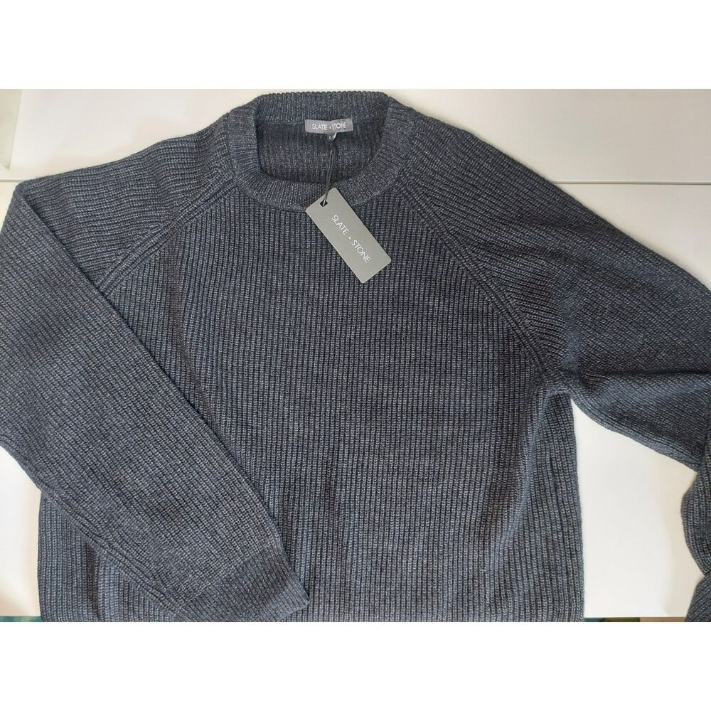 Slate & Stone Men's Pullover Knit Charcoal Gray Sweater Sz XL